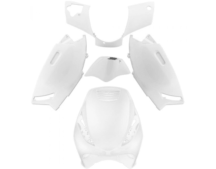 366341h 5-piece fairing kit white fairing piaggio zip 50 100 2t base 4t 2004-2014