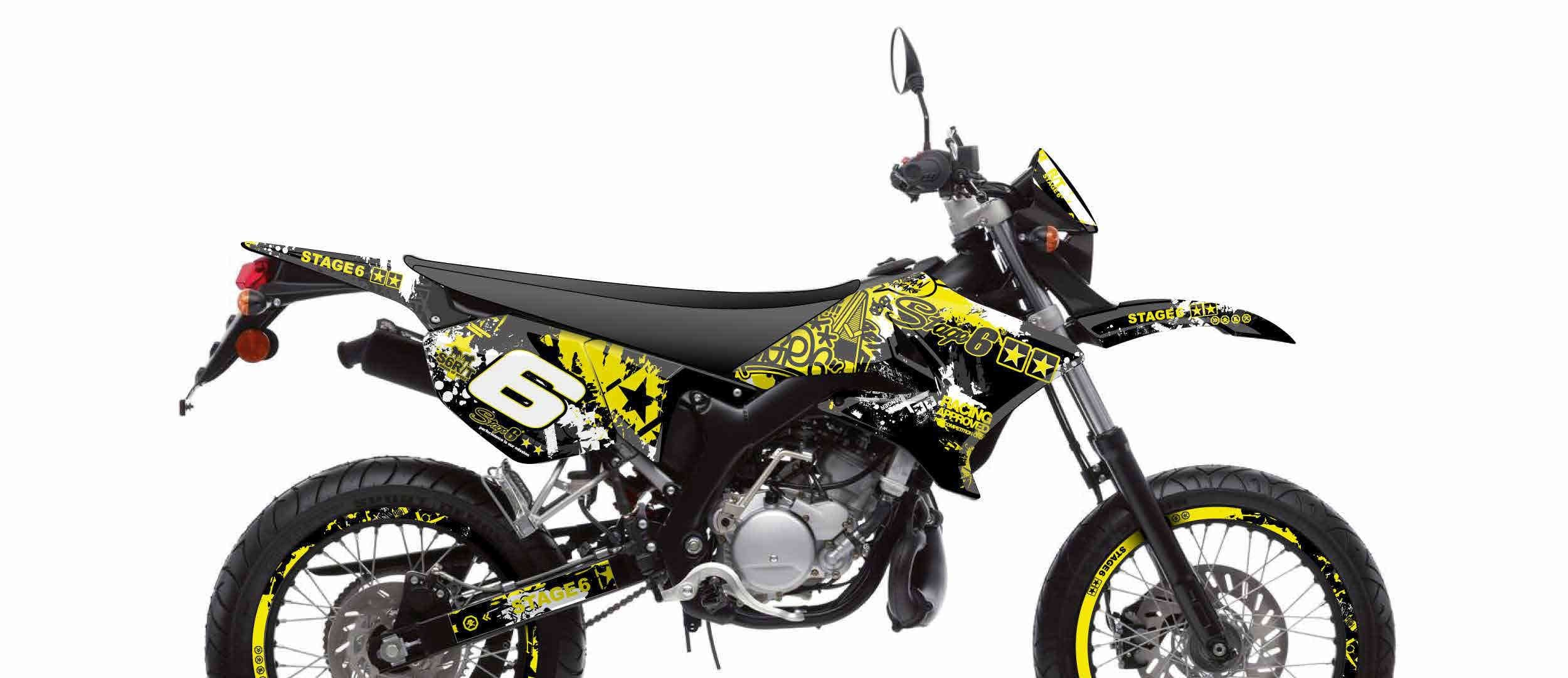 S6-058801/YE Kit deco Stage6 giallo - nero Yamaha DT50 / MBK X-Limit, COD: S6-058801/YE