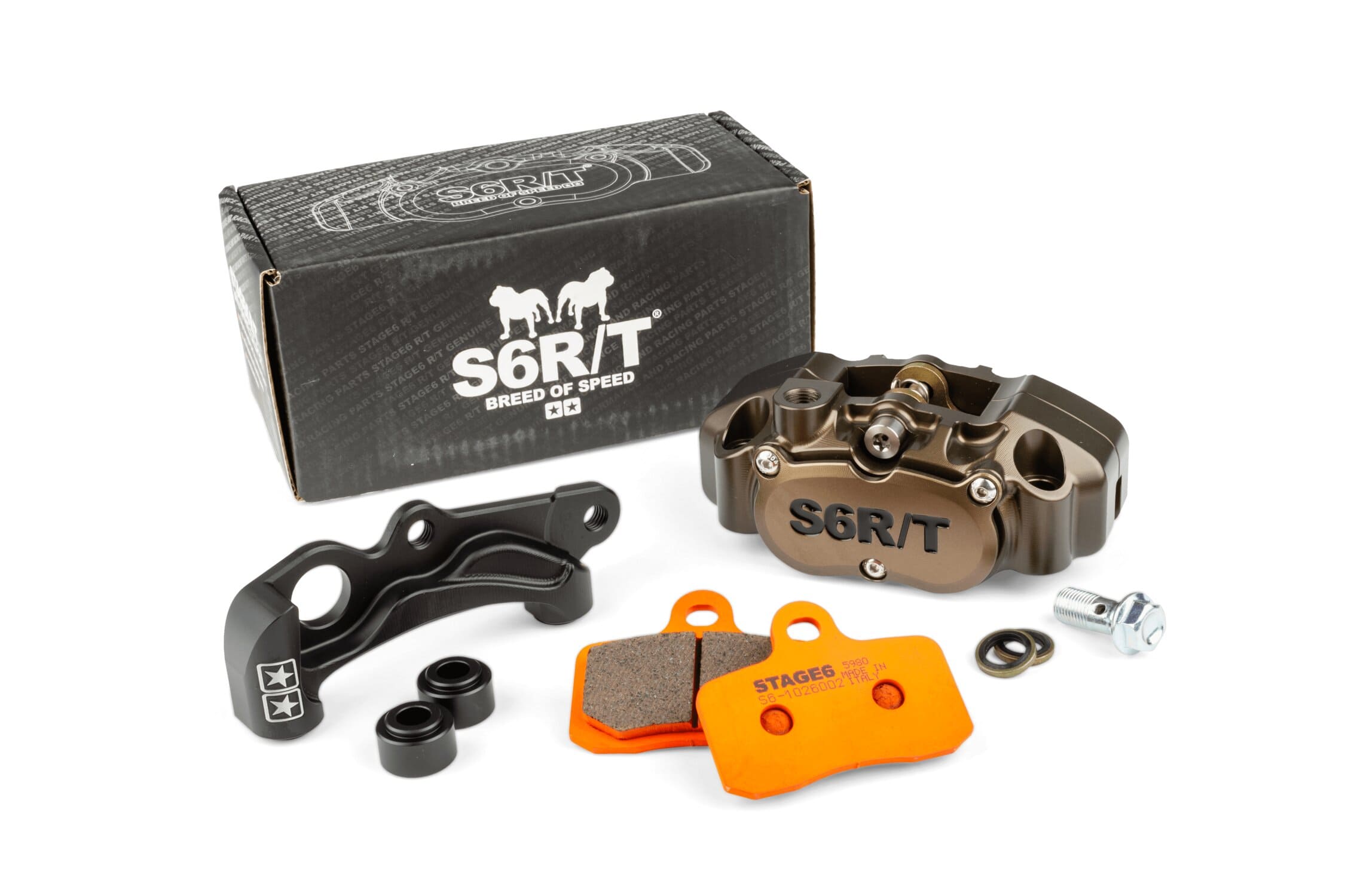 S6-140062/HA Pinza a 4 pistoncini con adattatore Vespa Stage6 R/T anodizzato duro, COD: S6-140062/HA
