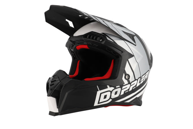 CGN529874 Casco cross Doppler Nero / Bianco / Grigio XL