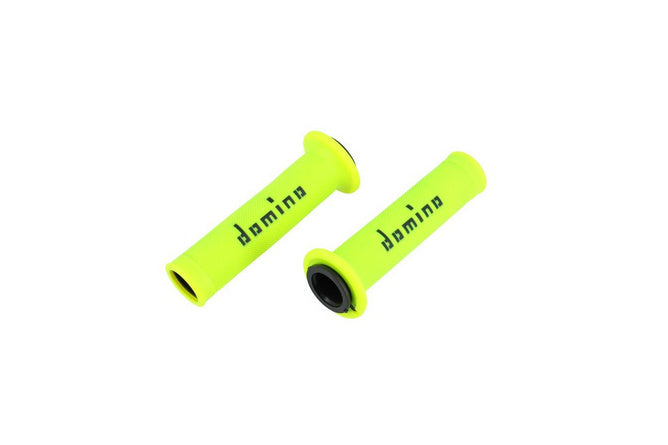DOMA01041C4050B7-0 Manopole Domino A010 On-Road nero / giallo neon (Open End) - Billaricambi SRLS