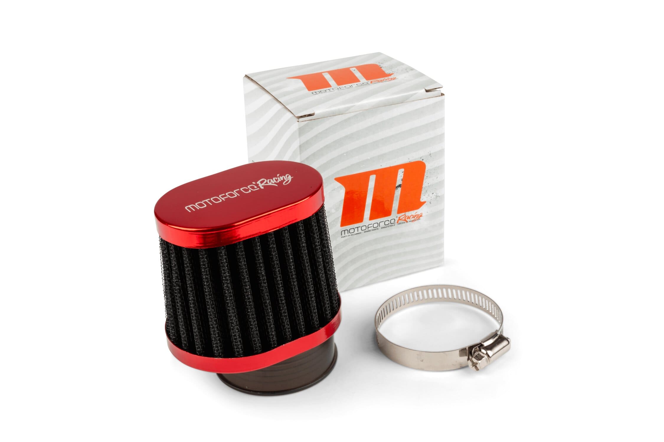 MF18.00111 Filtro aria sfalsato Motoforce Racing tipo BMC nero / rosso, COD: MF18.00111