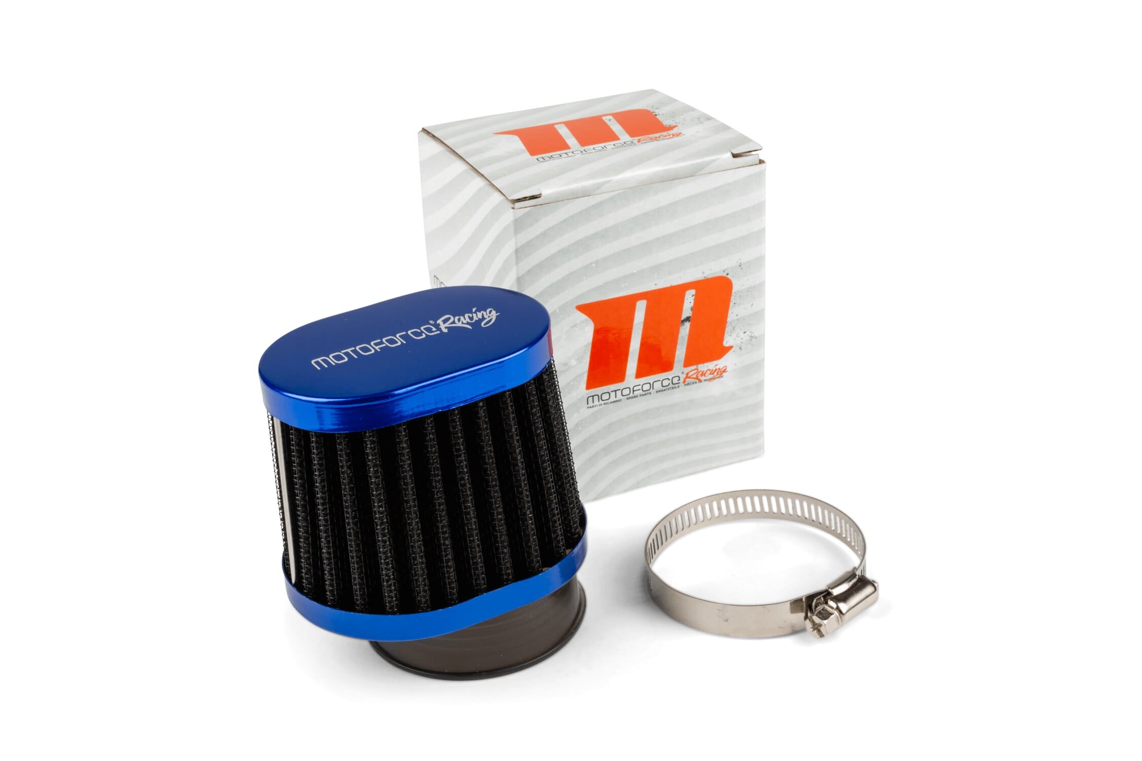 MF18.00112 Filtro aria sfalsato Motoforce Racing tipo BMC nero / blu, COD: MF18.00112