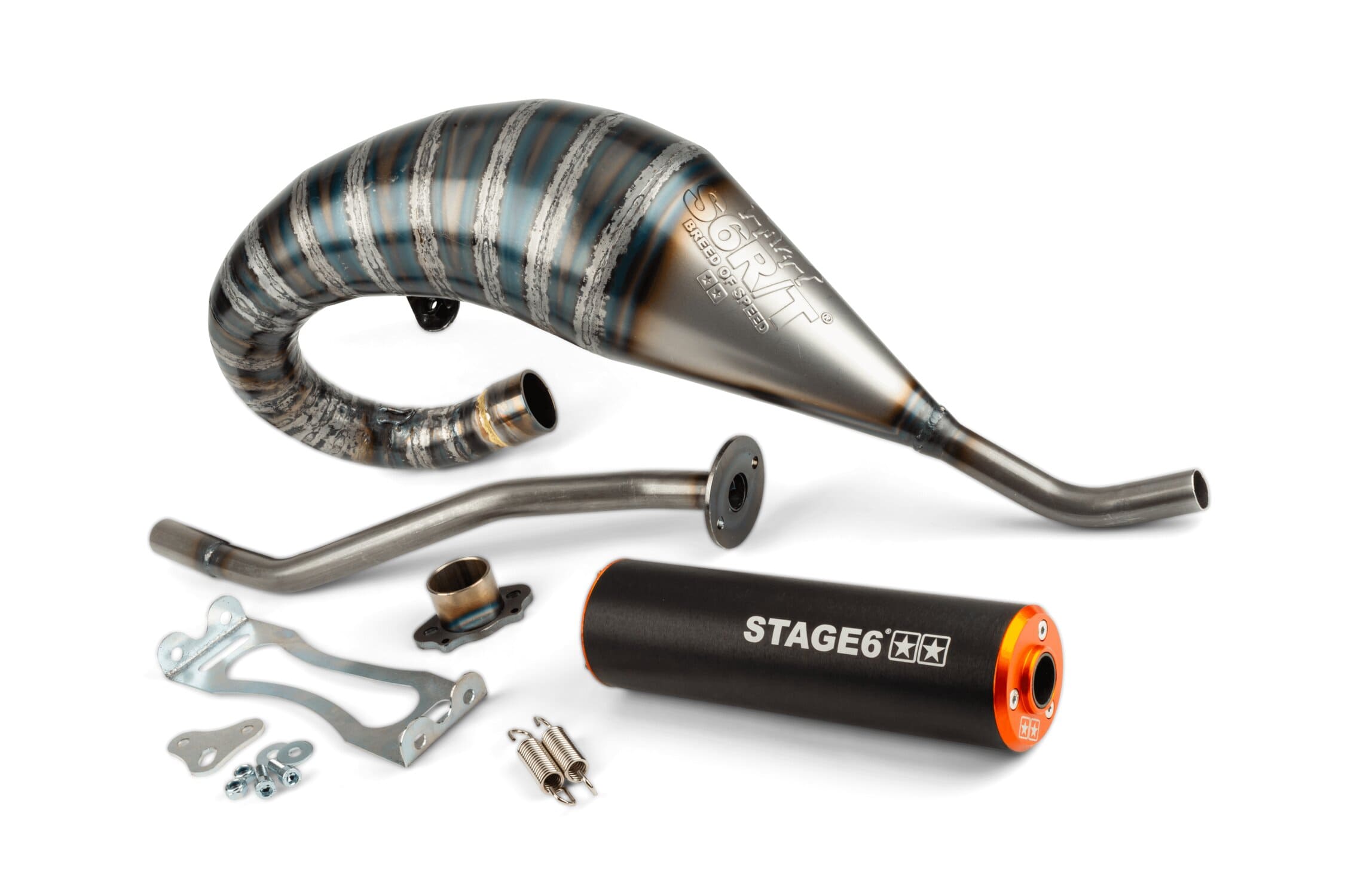 S6-96193752/BO Scarico Stage6 R/T 70 - 80 high-mount Derbi Nero / Orange, COD: S6-96193752/BO