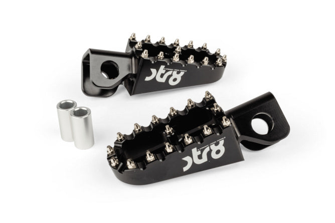 STR-220.20/BK Poggiapiedi Derbi STR8 CNC Nero (Set)