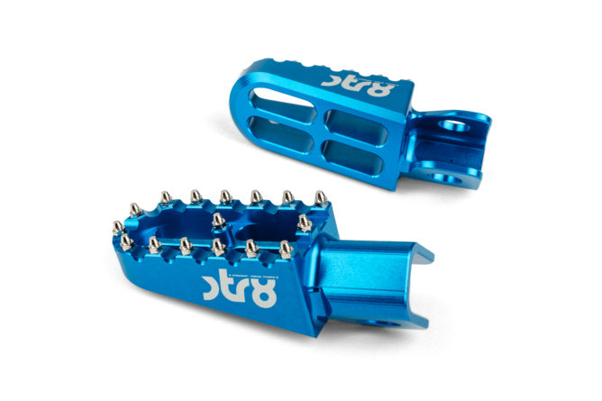 STR-220.20/BL Poggiapiedi Derbi STR8 CNC Blu (Set)