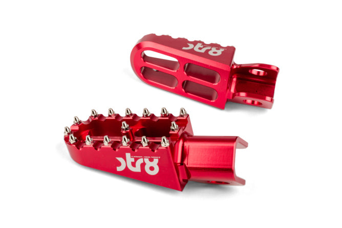 STR-220.20/RE Derbi STR8 CNC Red Footrests (Set)