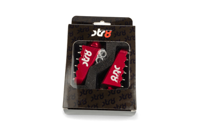 STR-220.20/RE Derbi STR8 CNC Red Footrests (Set)
