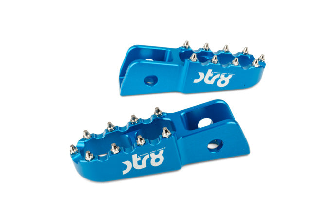 STR-220.21/BL Poggiapiedi passagero Derbi STR8 CNC Blu (Set) - Billaricambi SRLS