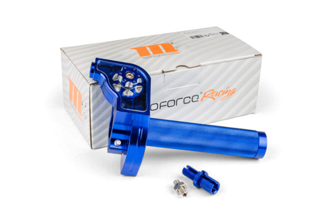 MF45.00016/BL Comando gas rapido MotoForce Racing CNC alluminio Blu