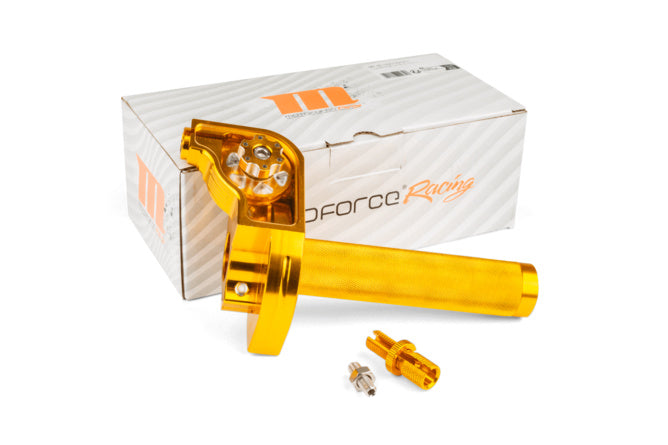 MF45.00016/GO Comando gas rapido MotoForce Racing CNC alluminio dorato