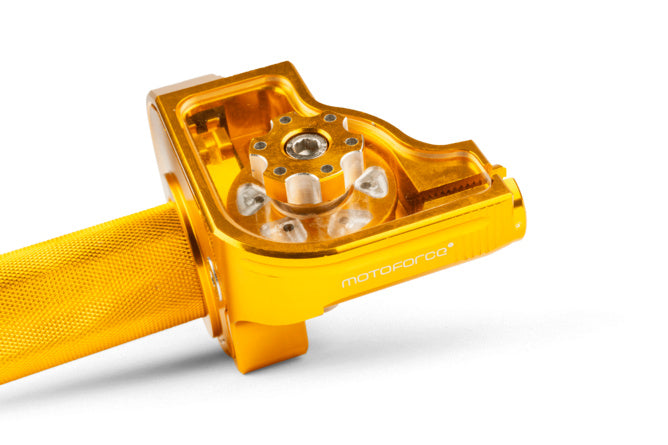 MF45.00016/GO Comando gas rapido MotoForce Racing CNC alluminio dorato