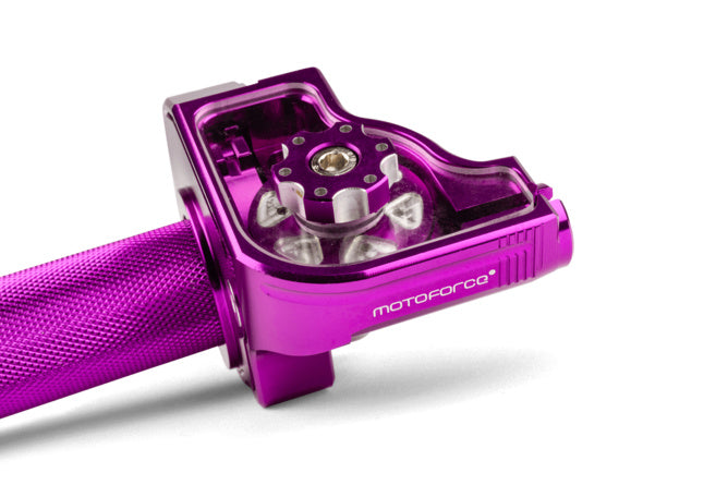 MF45.00016/PU Comando gas rapido CNC alluminio MotoForce Racing Viola - Billaricambi SRLS