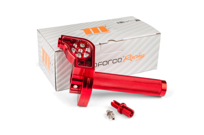 MF45.00016/RE Comando gas rapido MotoForce Racing CNC alluminio Rosso