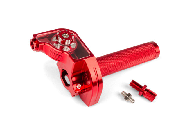 MF45.00016/RE Comando gas rapido MotoForce Racing CNC alluminio Rosso
