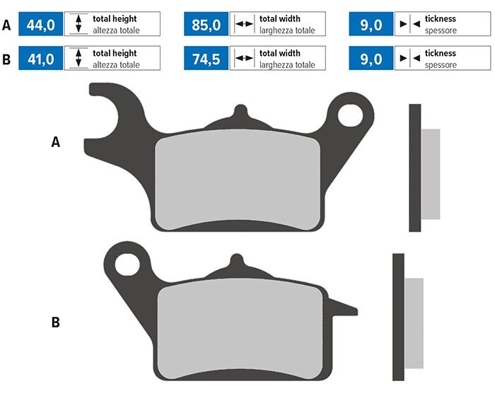 P174.0179 Pastiglie freno anteriori destra Polini Original Yamaha Tricity