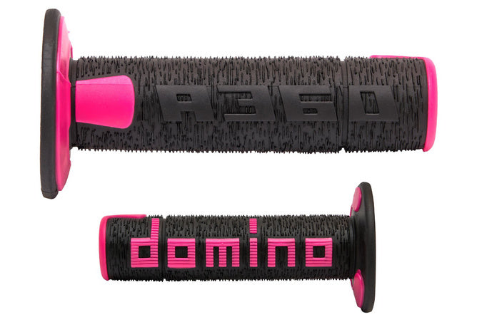 DOMA36041C4043A7-0 Manopole Domino A360 Off Road nero / rosa (chiuse)