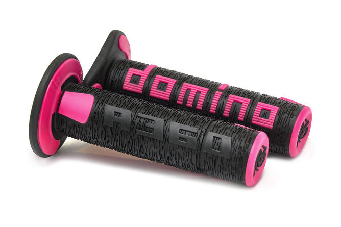 DOMA36041C4043A7-0 Manopole Domino A360 Off Road nero / rosa (chiuse) - Billaricambi SRLS