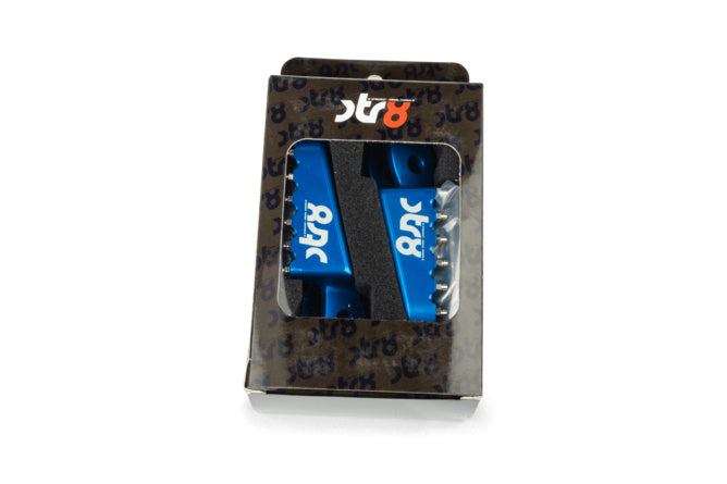 STR-220.24/BL Poggiapiedi STR8 MX Evo Beta RR 50 CNC Blu x2