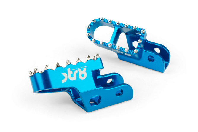 STR-220.26/BL Poggiapiedi STR8 MX Evo Sherco 50 CNC Blu x2