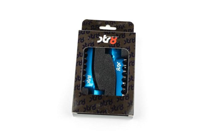 STR-220.27/BL Poggiapiedi Passagero STR8 MX Evo Sherco 50 CNC Blu x2