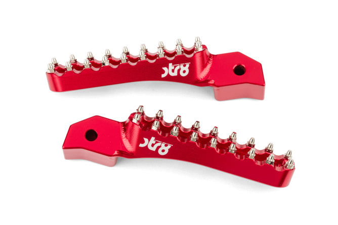 STR-220.27/RE Poggiapiedi Passagero STR8 MX Evo Sherco 50 CNC Rosso x2