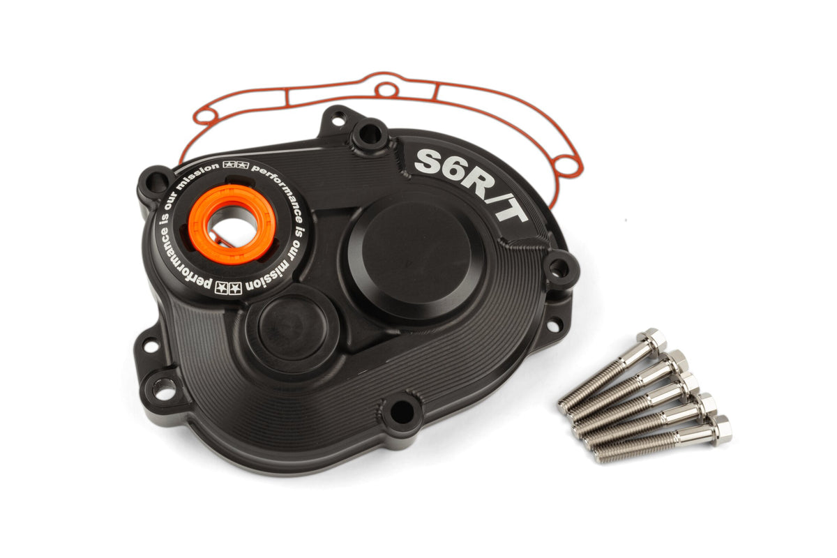 S6-2214001/PACK1 Carter ingranaggi Stage6 R/T MK2 Piaggio con viti titanio Nero