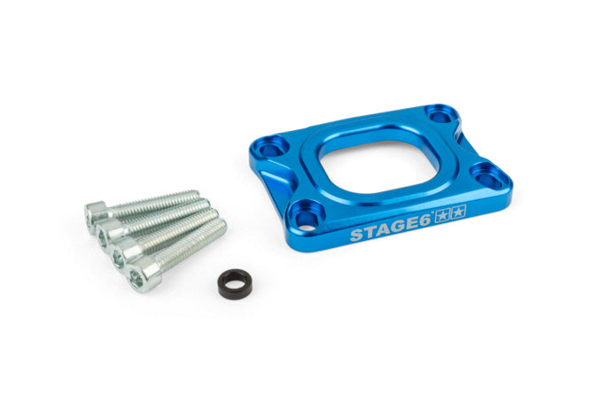 S6-3318830/BL Piastra collettore aspirazione Stage6 360° AM6 / Derbi blu - Billaricambi SRLS