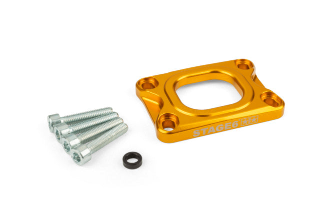 S6-3318830/YE Piastra collettore aspirazione Stage6 360° AM6 / Derbi dorato