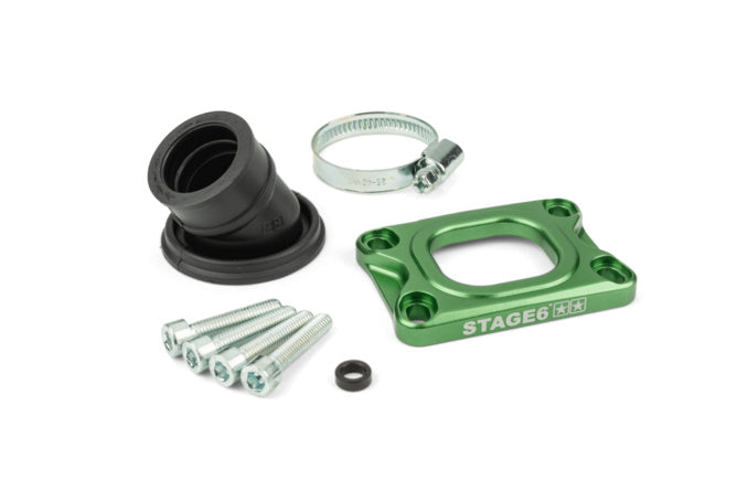 S6-3318832/GR Collettore aspirazione Stage6 360° AM6 / Derbi verde per Dellorto / CP