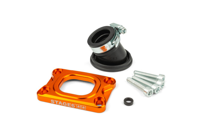 S6-3318832/OR Collettore aspirazione Stage6 360° AM6 / Derbi arancione per Dellorto / CP