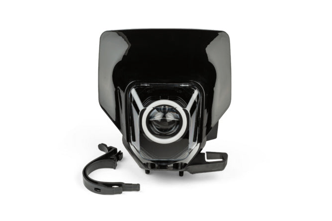 STR-599.28/BK Mascherina faro LED con anello RGB tipo Husqvarna nero