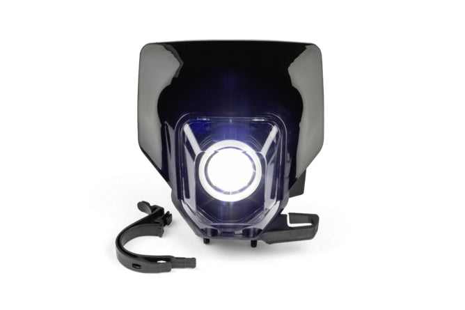 STR-599.28/BK Mascherina faro LED con anello RGB tipo Husqvarna nero