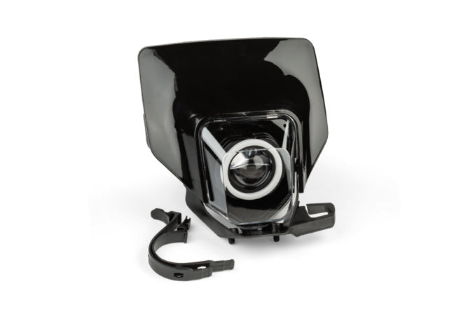 STR-599.28/BK Mascherina faro LED con anello RGB tipo Husqvarna nero