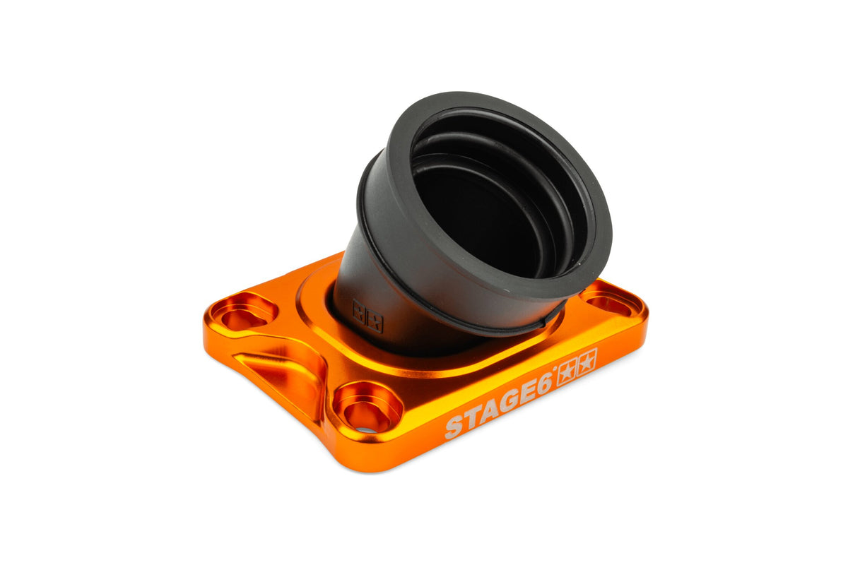 S6-3318834/OR Collettore aspirazione Stage6 360° AM6 / Derbi arancione per Mikuni TM24