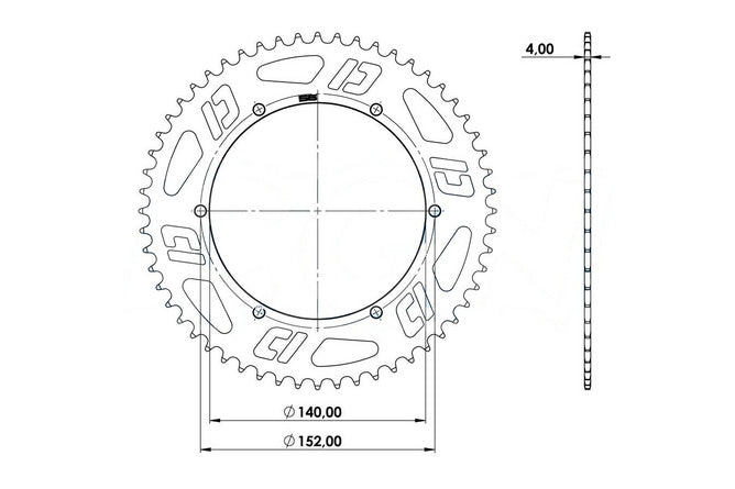 CGN533894 Corona alluminio 56 denti per supporto corona Doppler Open