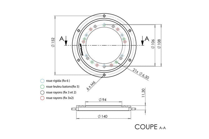 CGN533899 Supporto corona Doppler Open Peugeot 103 Leuleu
