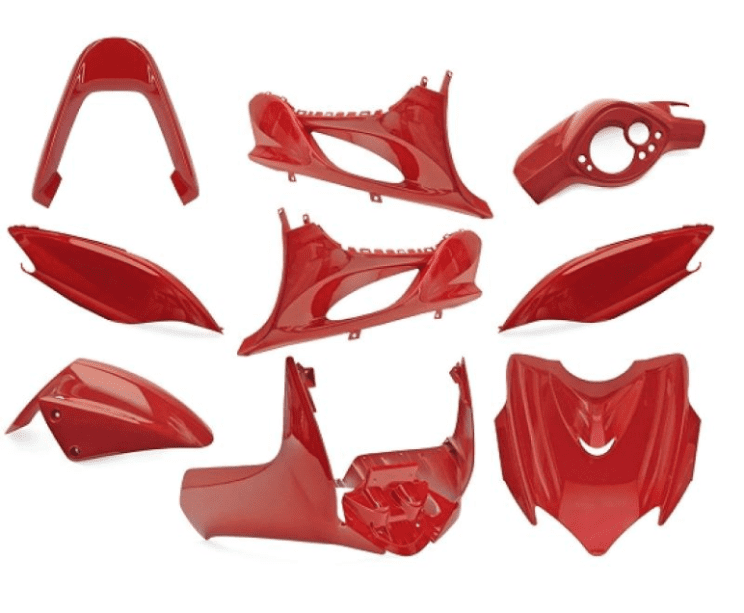 366868 9-piece fairing kit yamaha mach g / jog rr racing red