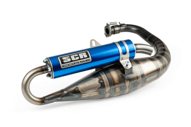 SCR-SC3834/BL Scarico SCR Corse Handmade 70 Minarelli verticale blu