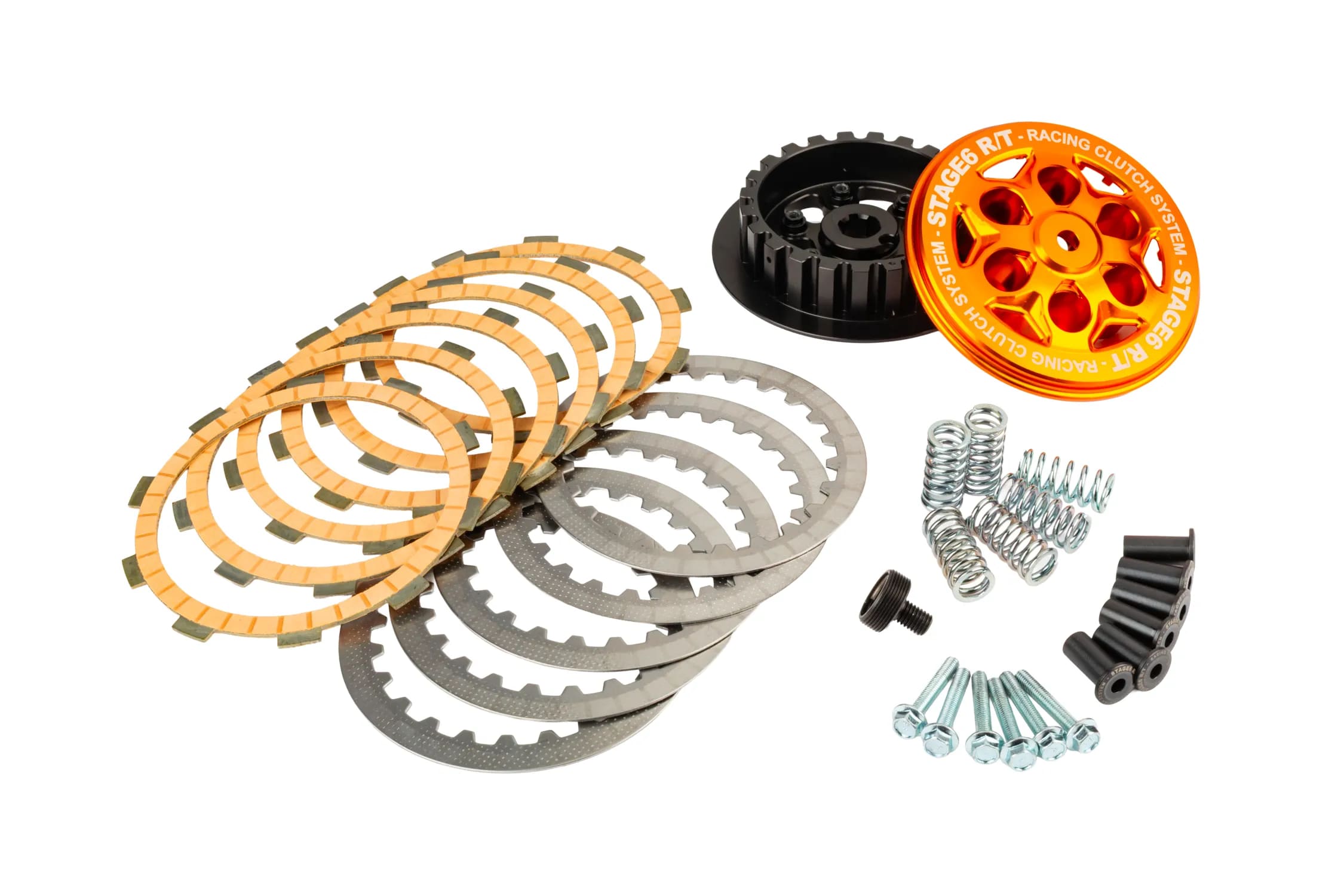 S6-5058810 Kit Frizione Stage6 R/T 6 Dischi + 6 Molle CNC in Ergal per Minarelli AM6
