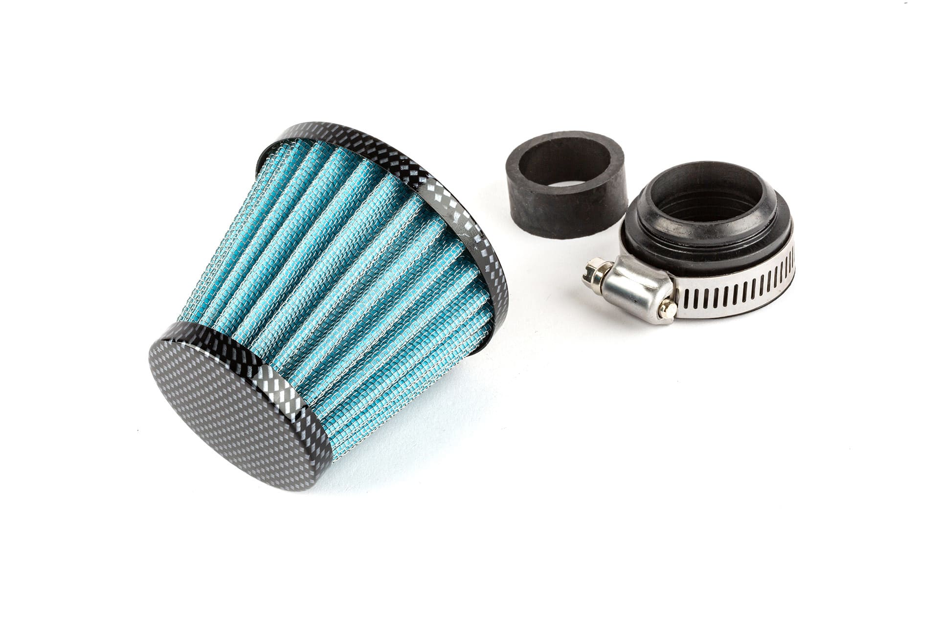 str-346.75/bl filtro aria power diritto d.35mm carbone / blu str8