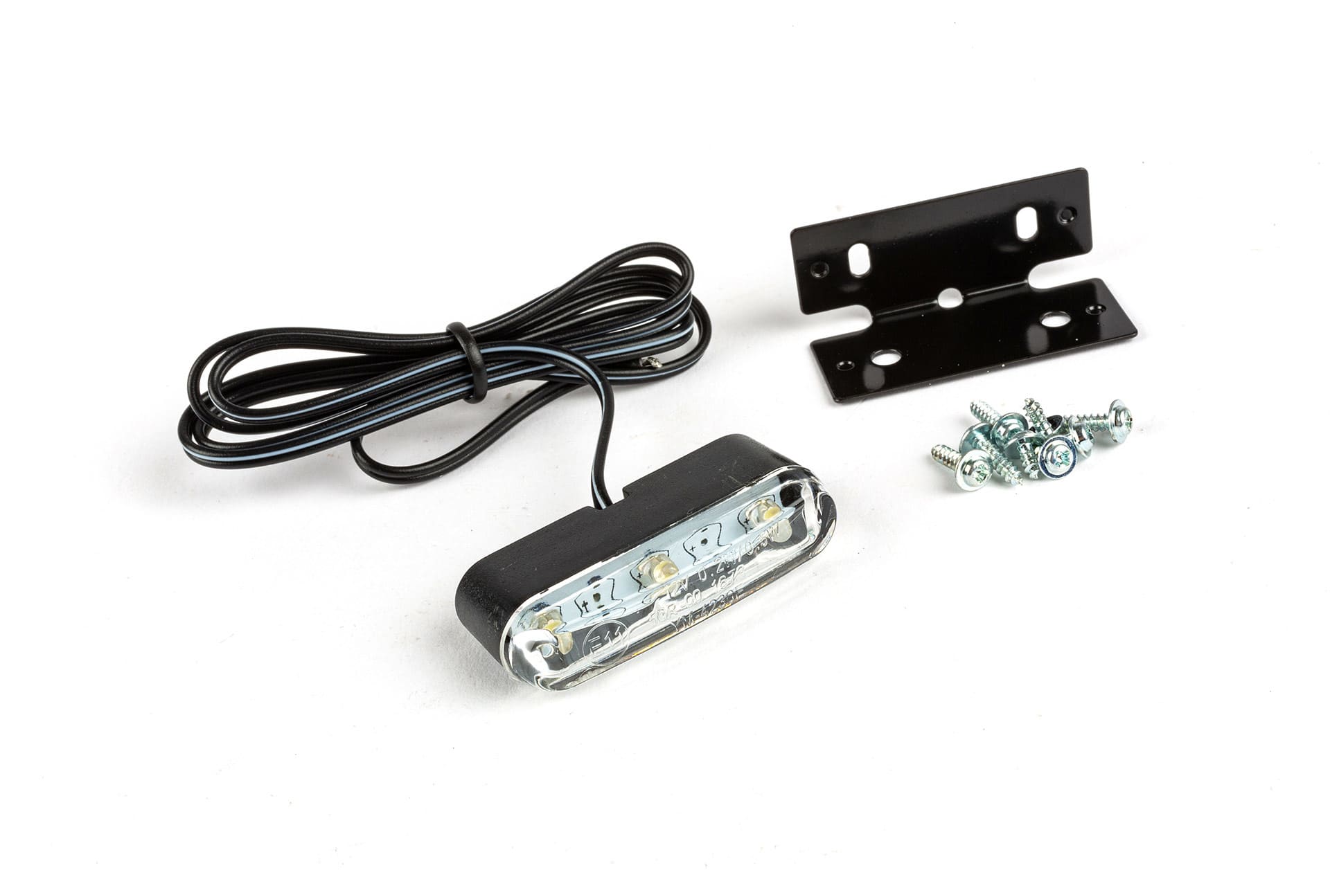 STR-690.06/CE Illuminazione targa 3 LED supporto nero omologato CE, COD: STR-690.06/CE