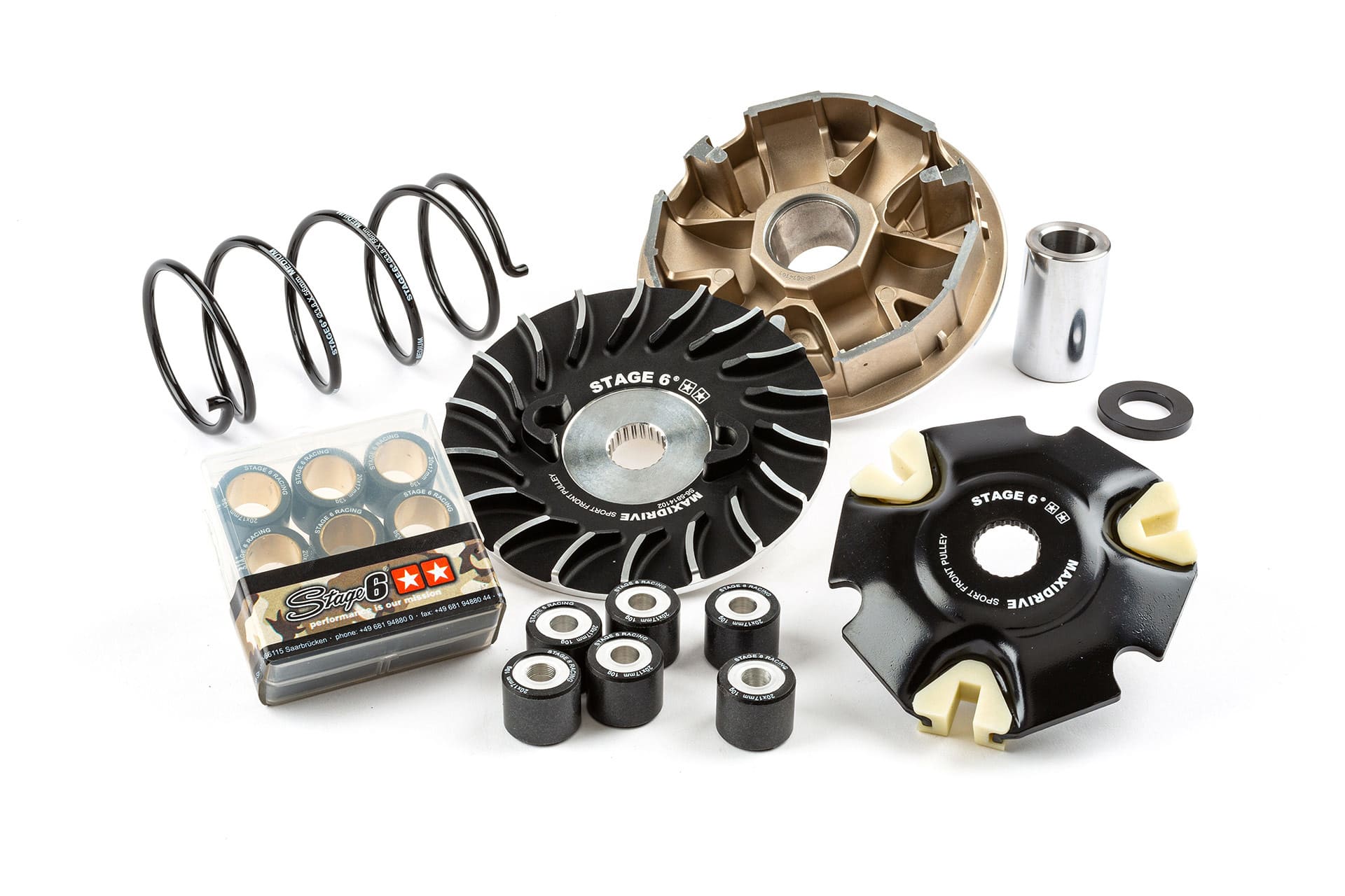 S6-5814110 Kit Variatore Stage6 MAXIDRIVE PERFORMANCE, 20x17mm 13.0gr, Piaggio LEM 150cc 4T