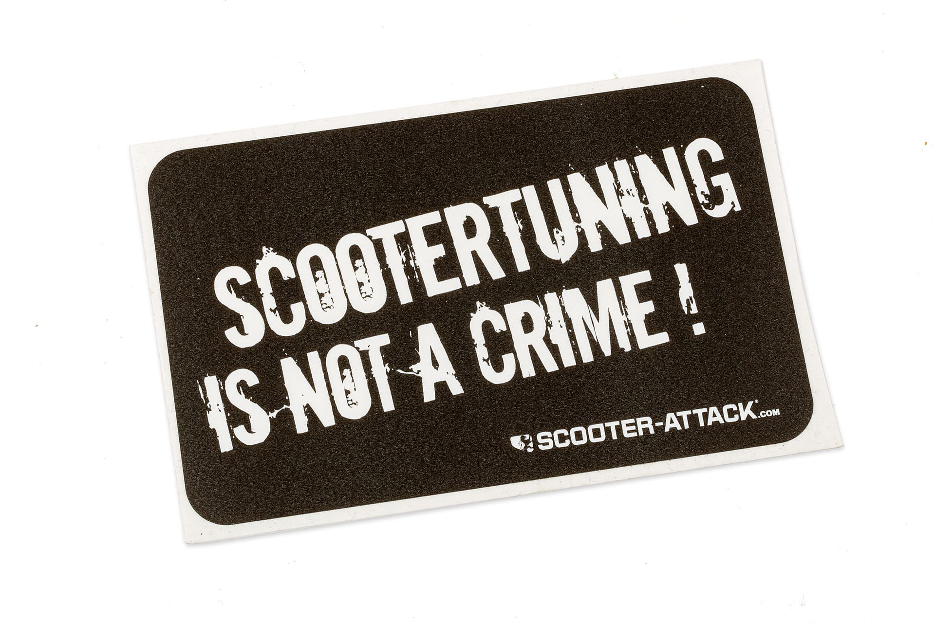 L-SASTCRIME Adesivo Scootertuning is not a crime, oldschool, nero/bianco, ca. 63x105mm, COD: L-SASTCRIME