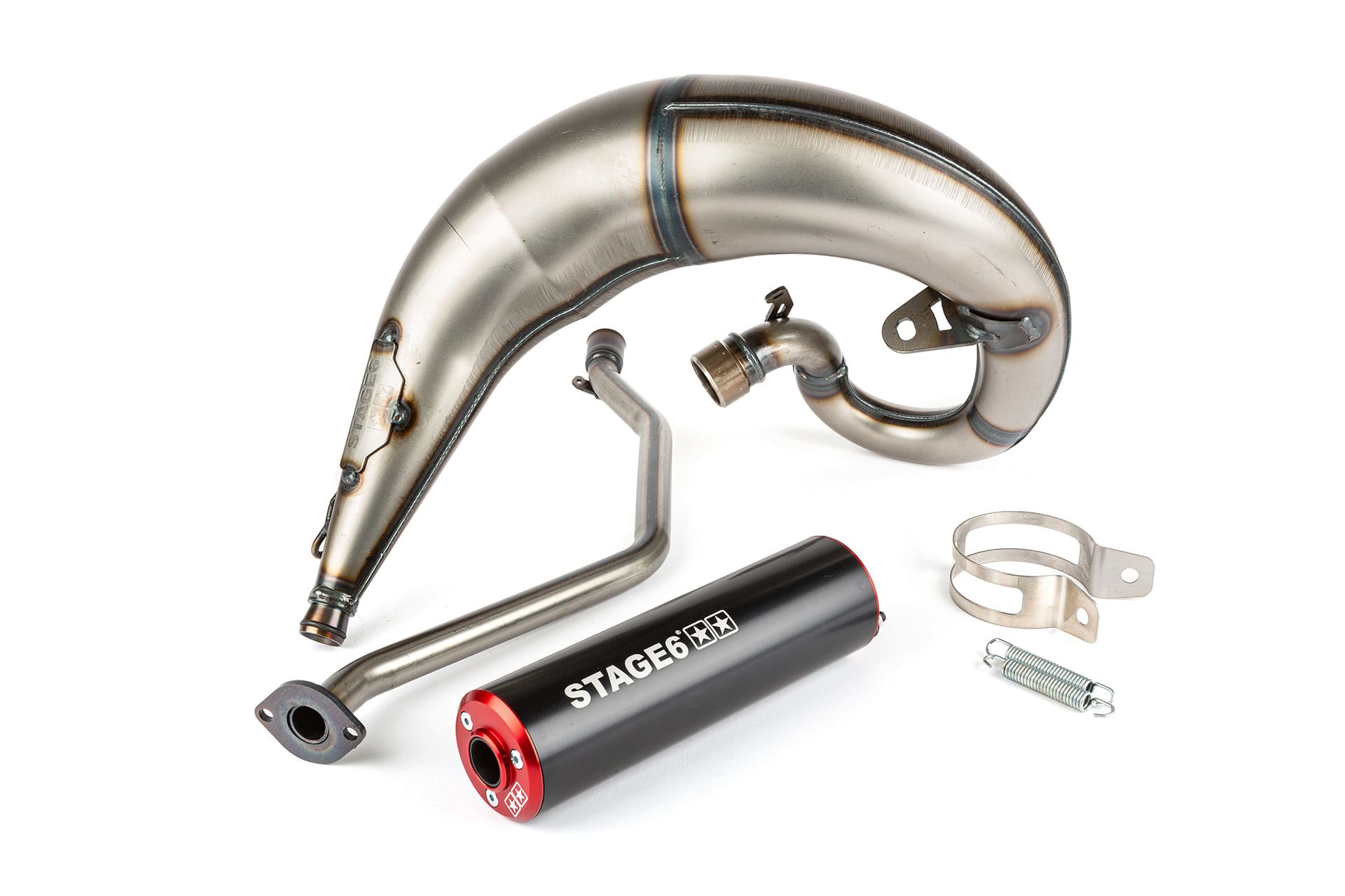 S6-9118820/RE Marmitta Stage6 Streetrace montaggio alto CNC rosso / nero Rieju MRT, COD: S6-9118820/RE