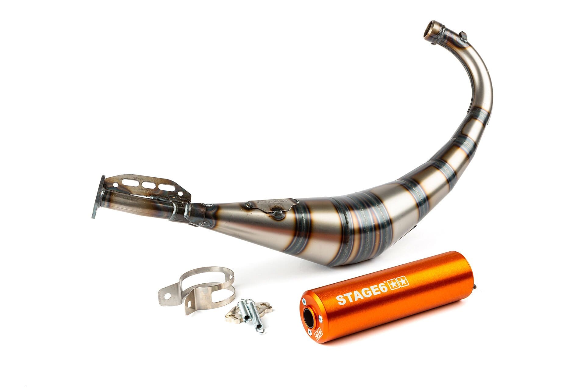 s6-9118903/or marmitta stage6 streetrace cnc arancio derbi / minarelli am6 stage6 rt, COD: S6-9118903/OR