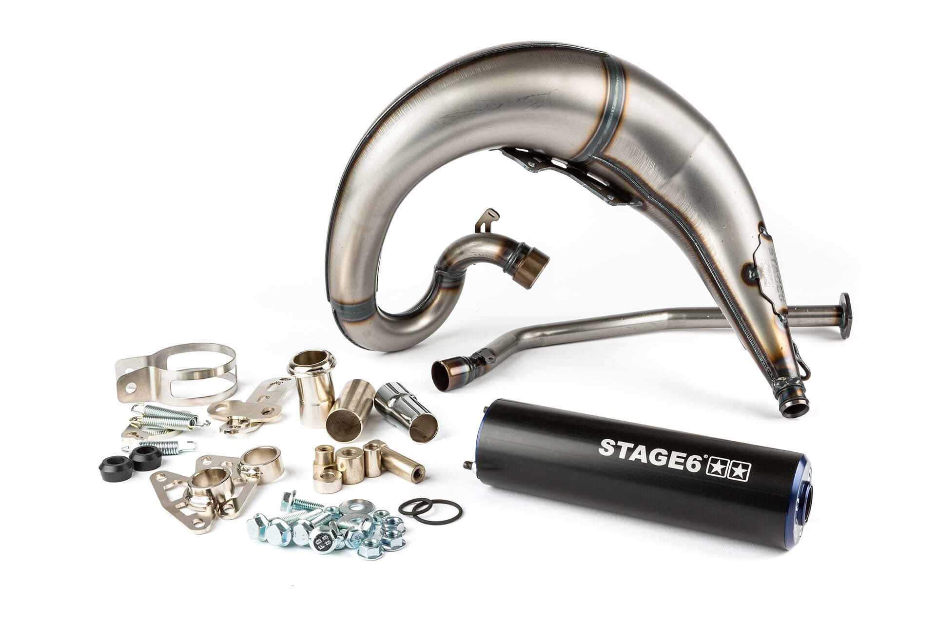 s6-9119301/bl marmitta stage6 streetrace montaggio alto cnc blu / nero derbi senda (d50b0) stage6 rt, COD: S6-9119301/BL