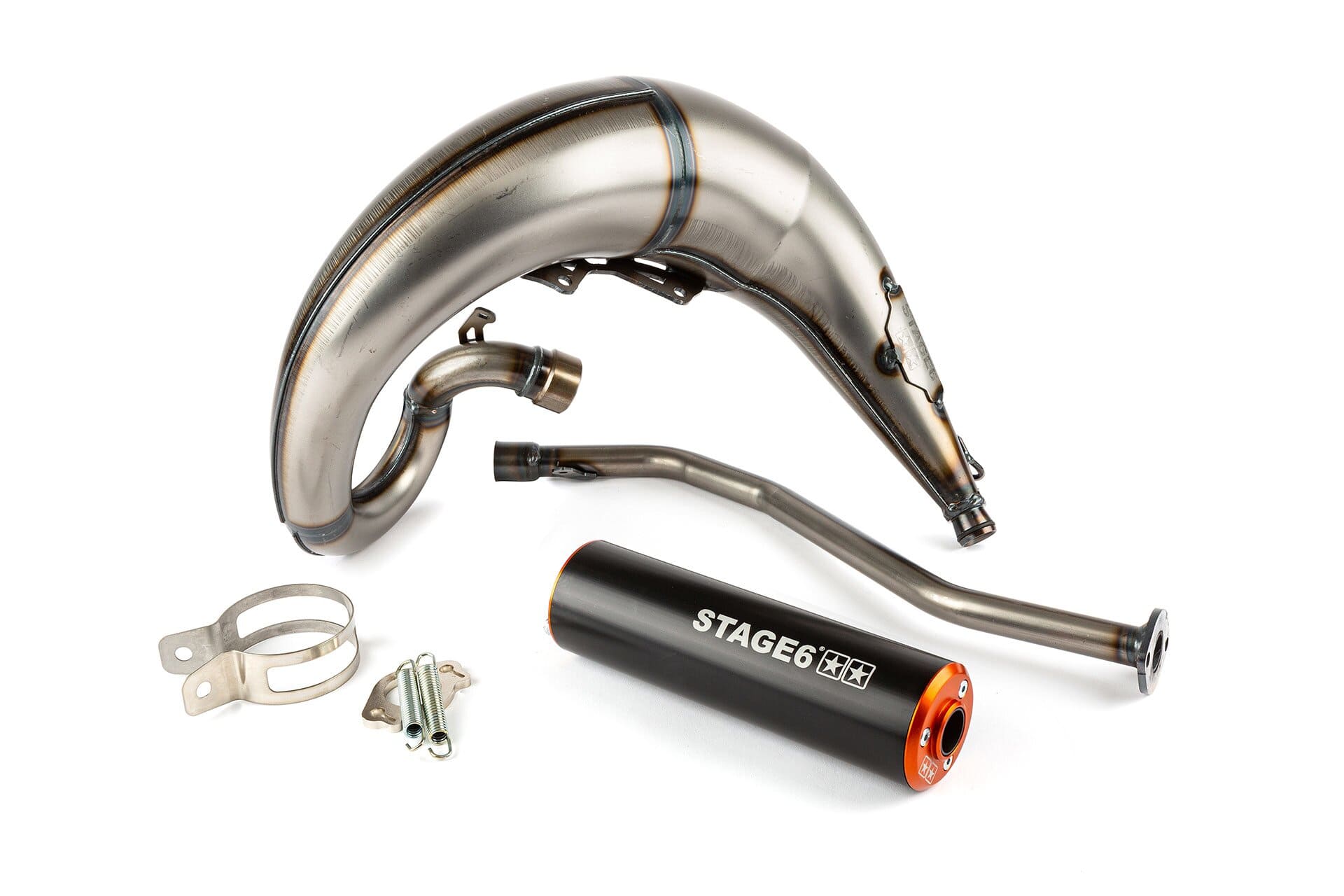 s6-9118830/bo marmitta stage6 streetrace 50/70cc omologata passaggio alto cnc arancione / nera beta rr prima del 2012, COD: S6-9118830/BO