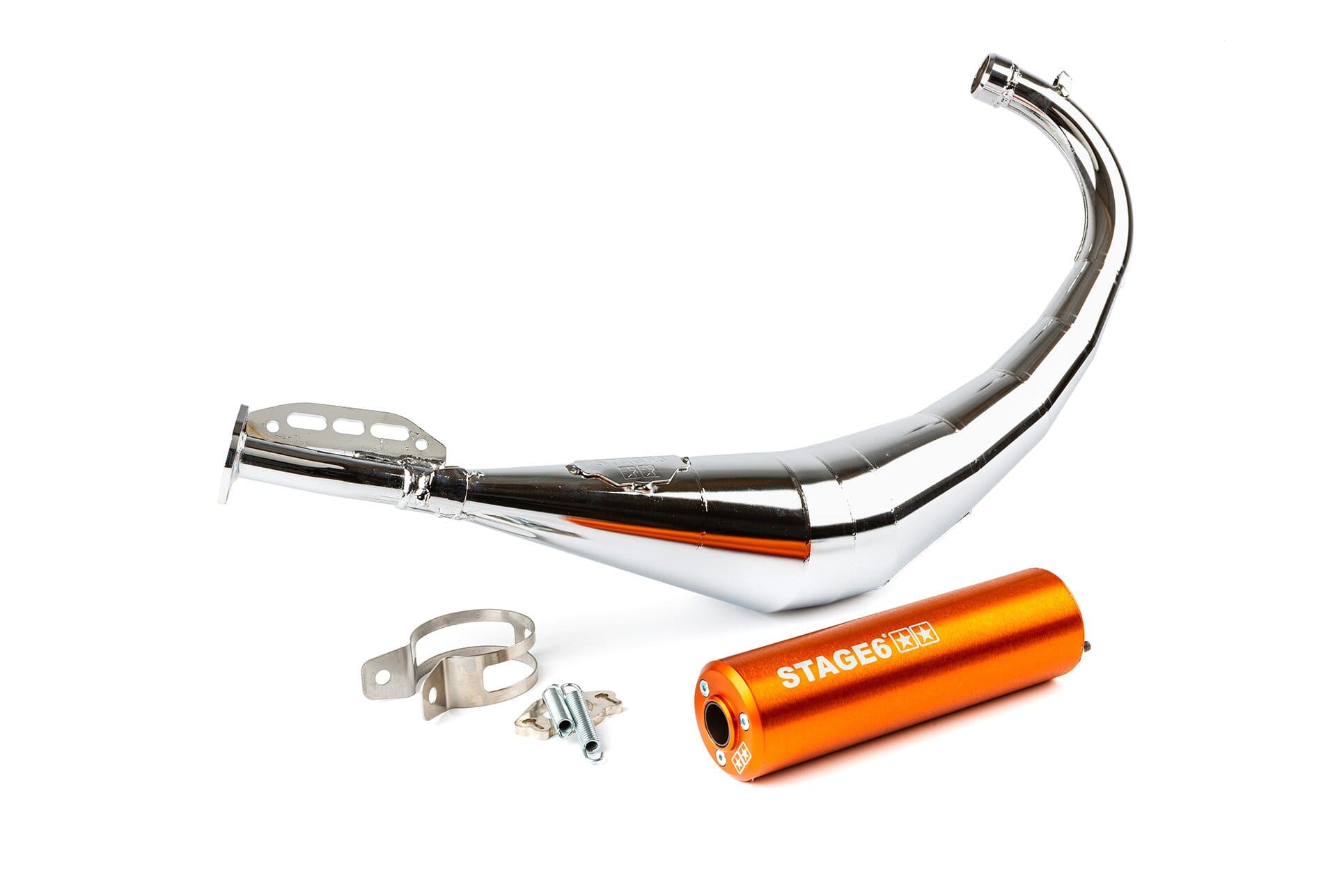 s6-9118904/or marmitta stage6 streetrace cromato cnc arancio derbi / minarelli am6 stage6 rt, COD: S6-9118904/OR