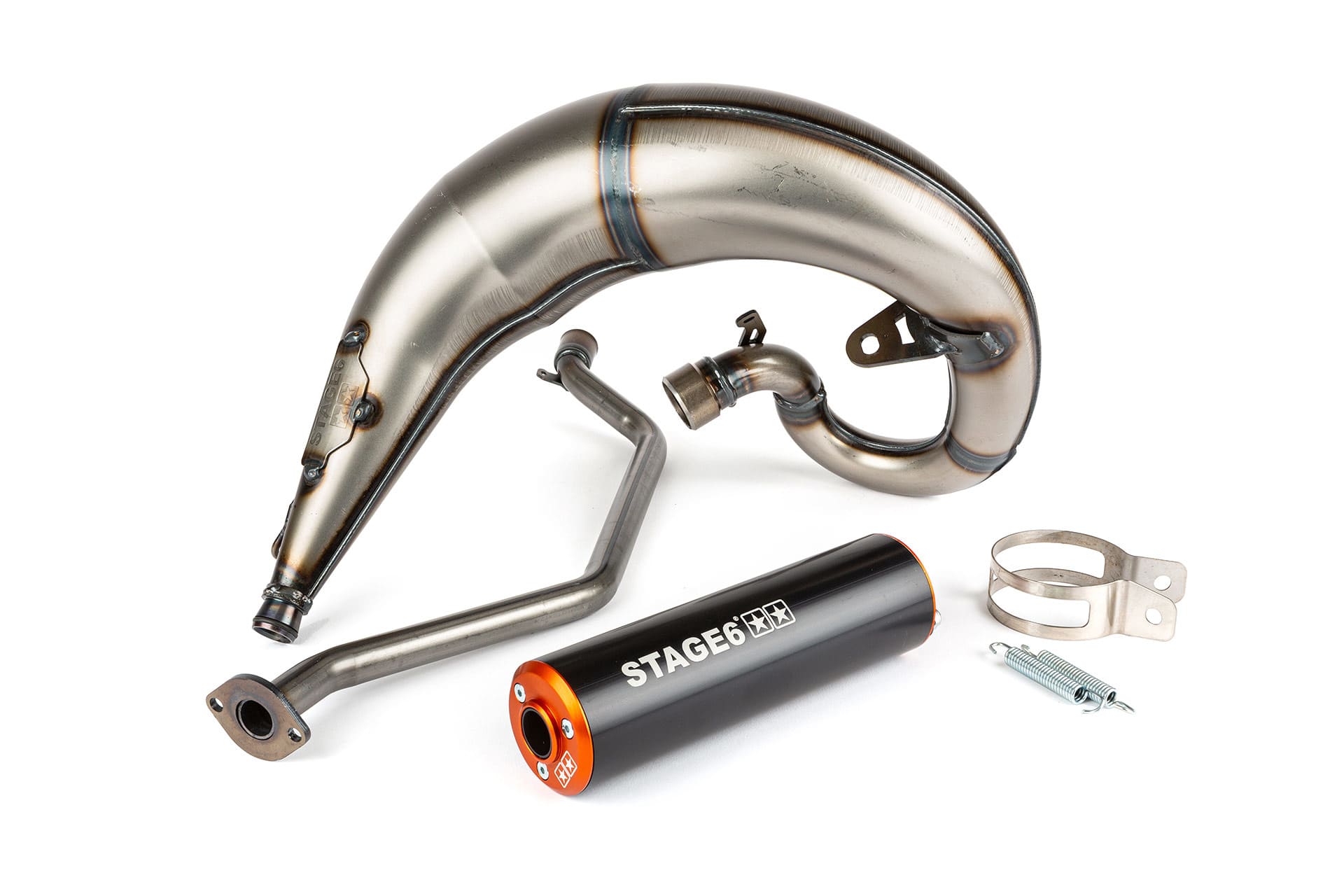 S6-9118840/BO Marmitta Stage6 Streetrace montaggio alto CNC arancio / nero Sherco SE / SM, COD: S6-9118840/BO
